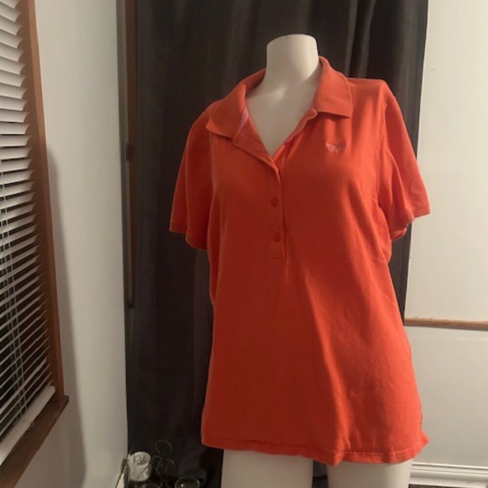 Talbots Coral Polo style cotton top, size 2X